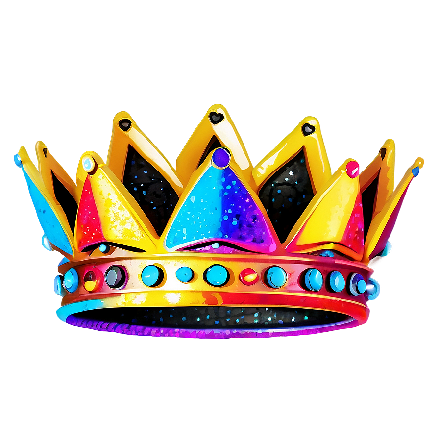 Neon Crown With Glitter Png 06272024