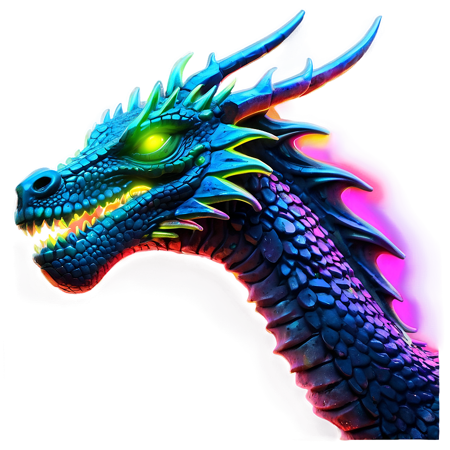 Neon Dragon Illustration PNG ayd PNG with transparent background