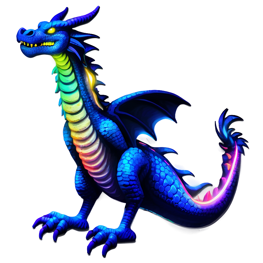 Neon Dragon Illustration PNG uaw PNG with transparent background