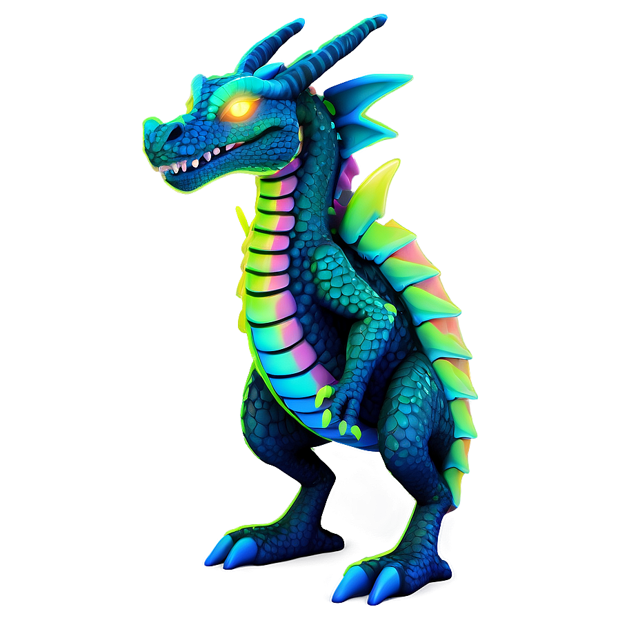 Neon Dragon Illustration PNG vld PNG with transparent background