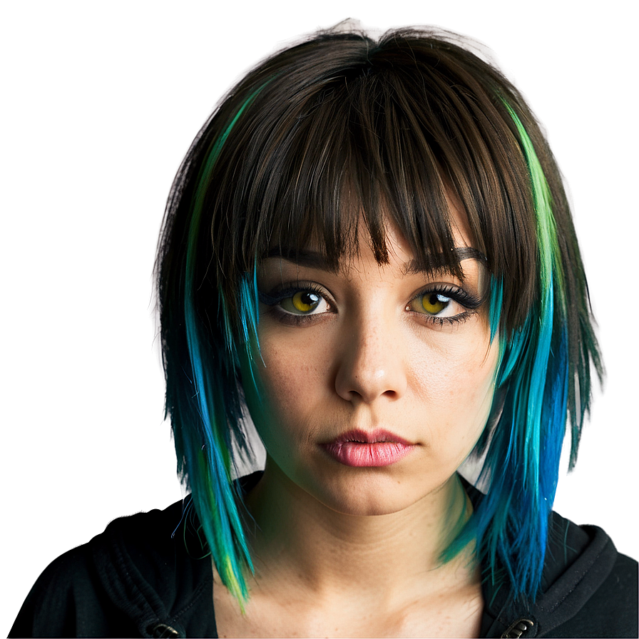 Neon Emo Hair Look Png 25