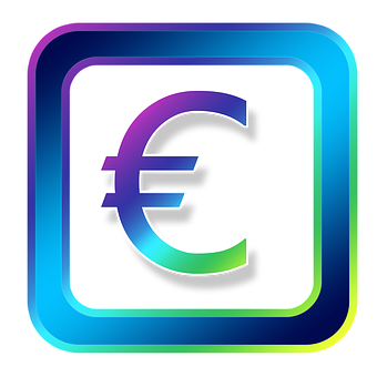 Neon Euro Symbol Icon