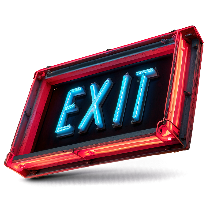 Neon Exit Sign PNG 06262024 PNG with transparent background