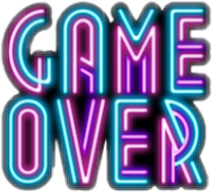 Neon Game Over Text