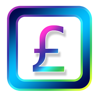 Neon Glow Pound Symbol Icon