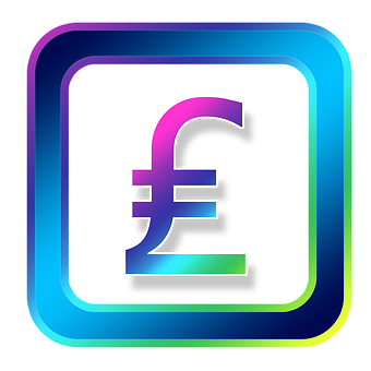 Neon Glow Pound Symbol Icon