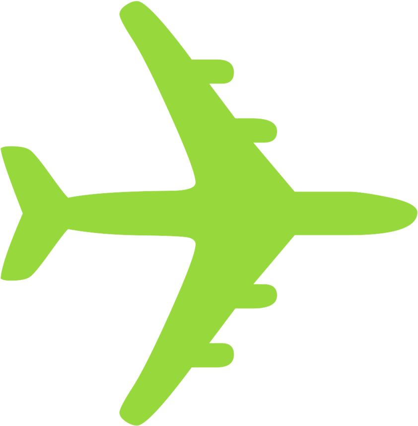 Neon Green Airplane Silhouette