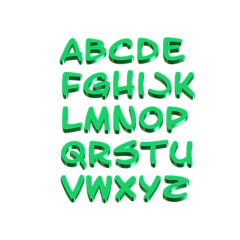 Neon Green Alphabet Letters