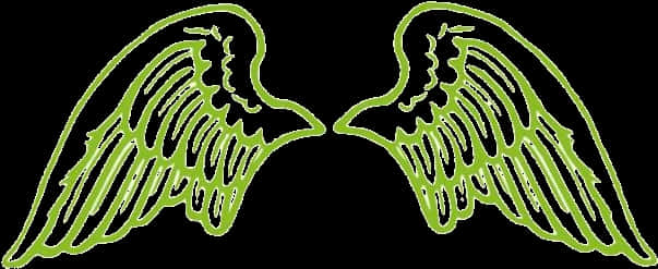 Neon Green Angel Wings Graphic