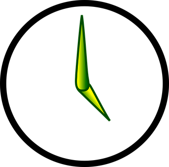 Neon Green Clock Hands PNG with transparent background
