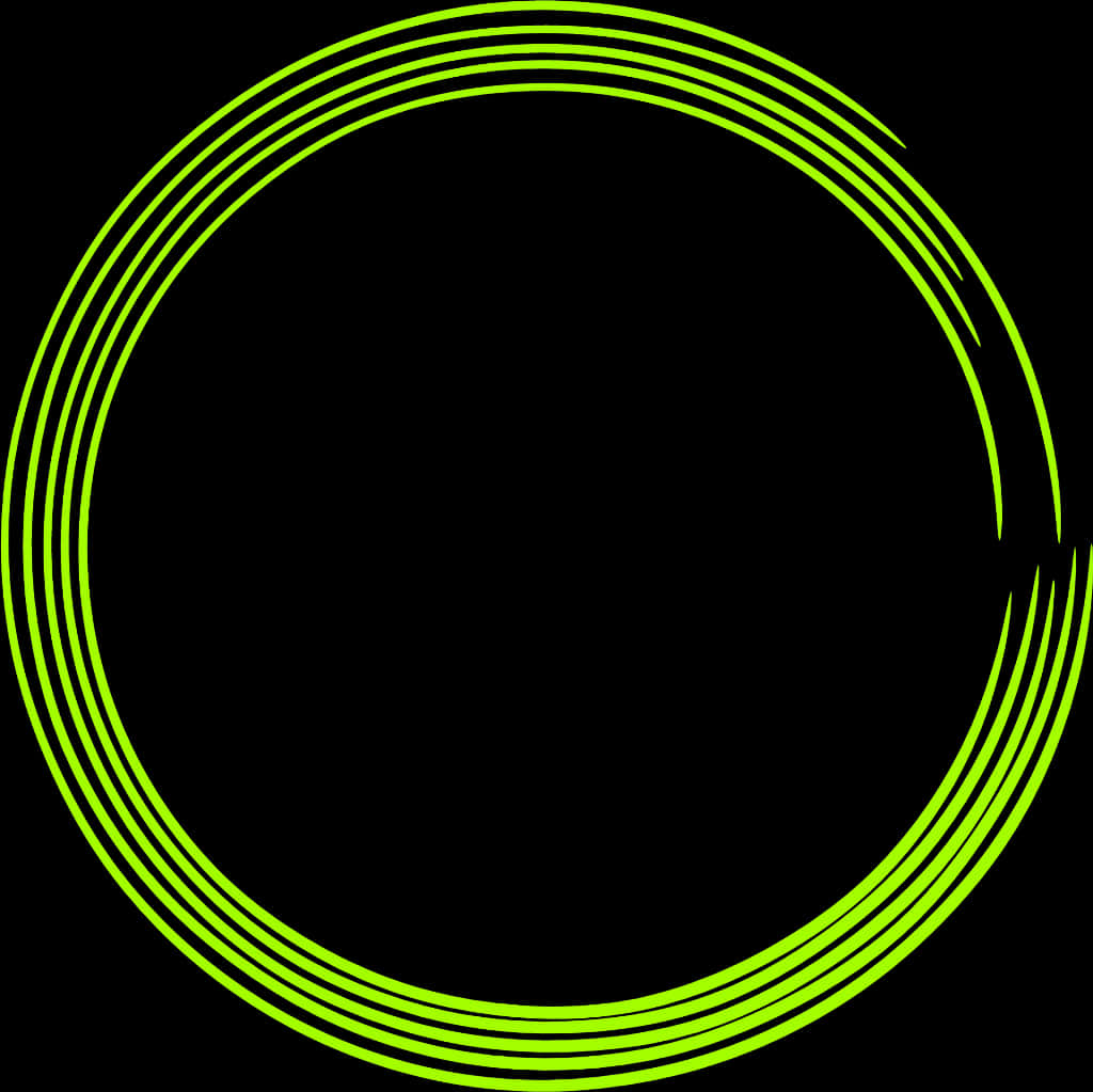 Neon Green Concentric Circles Graphic PNG with transparent background