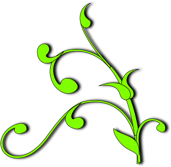 Neon Green Floral Graphic PNG with transparent background
