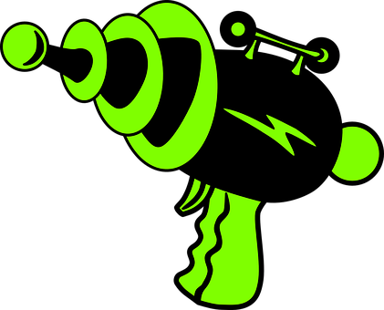 Neon Green Gun Silhouette