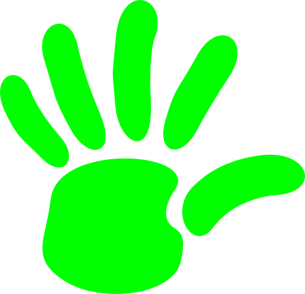 Neon Green Hand Print Clipart