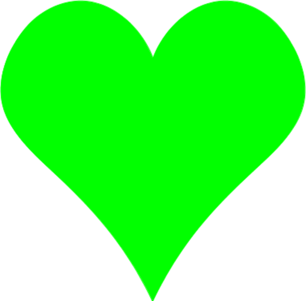 Neon Green Heart Shape