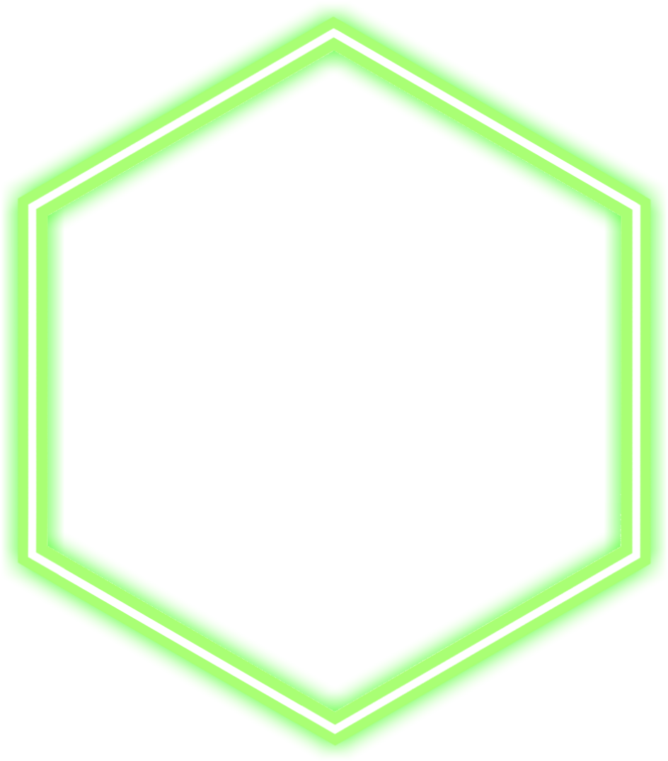 Neon Green Hexagon Outline