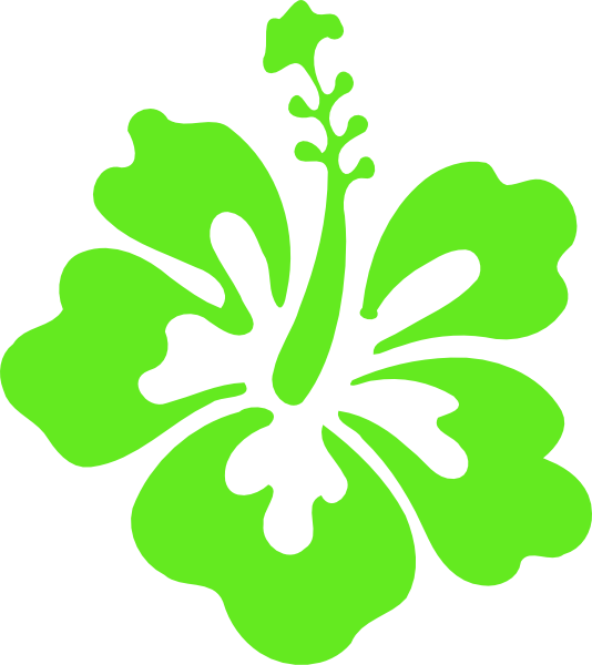 Neon Green Hibiscus Graphic PNG with transparent background