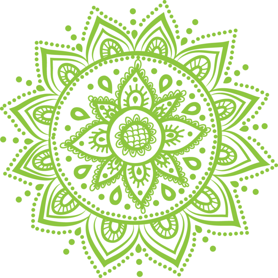 Neon Green Mandala Art