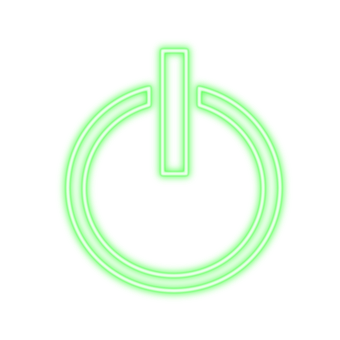 Neon Green Power Symbol PNG with transparent background