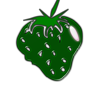 Neon Green Strawberry Art PNG with transparent background