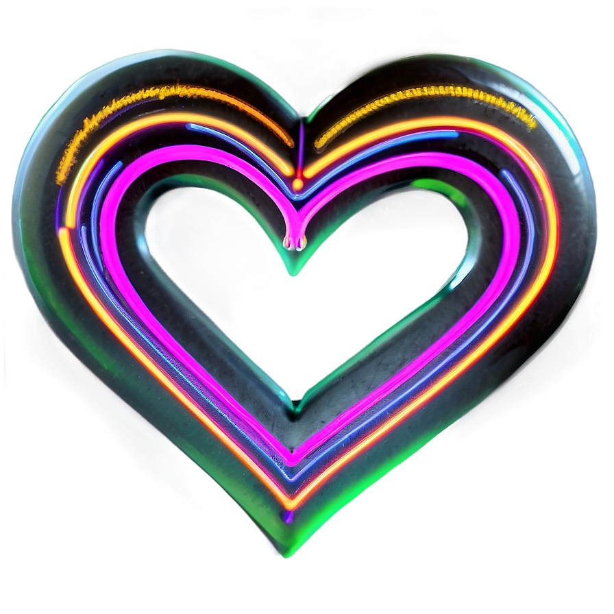 Neon Heart Design Png Crx