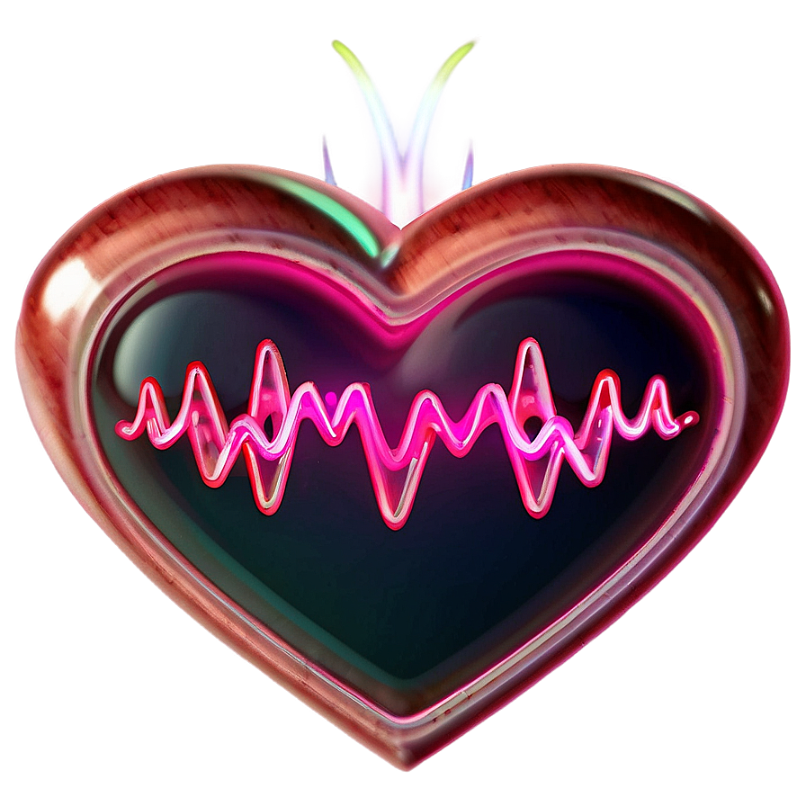 Neon Heart Emoji Png Art 05042024