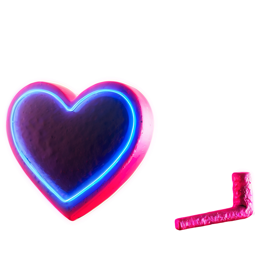 Neon Heart Glow Png Hvg