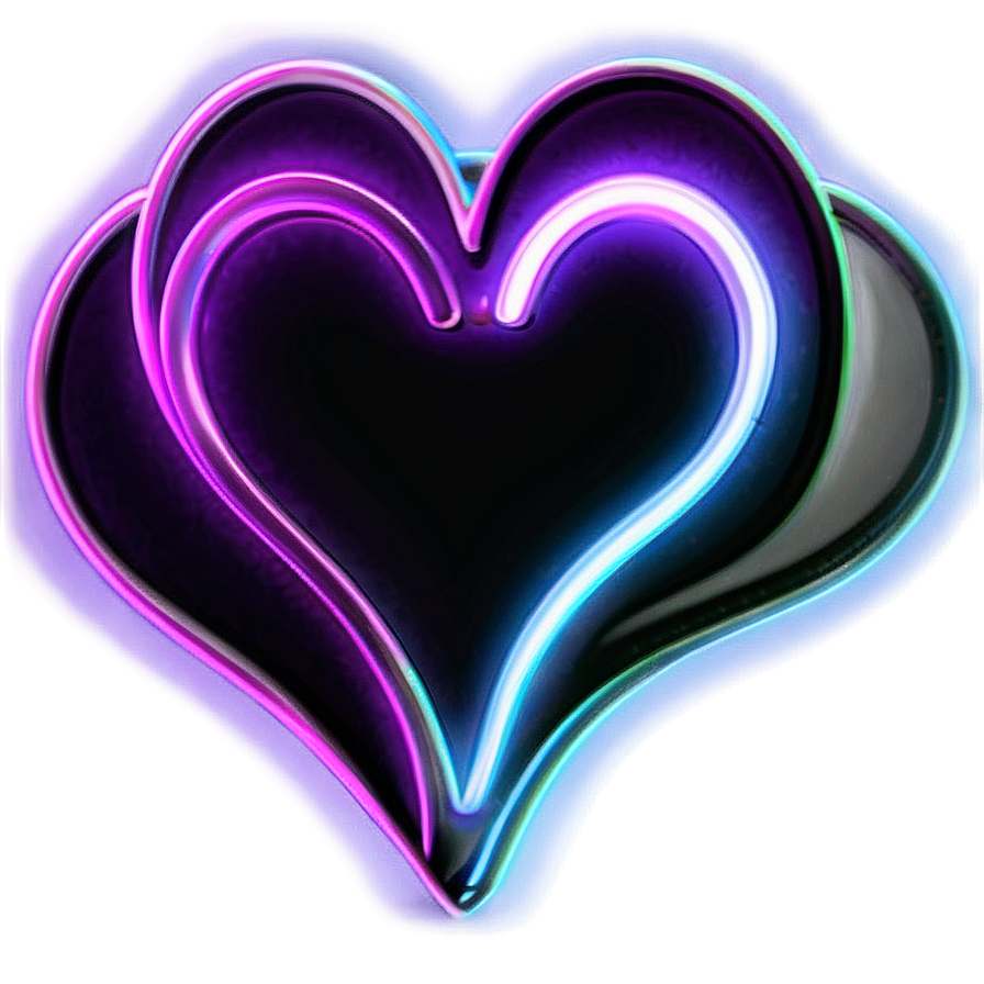 Neon Heart Glow Png Wfc