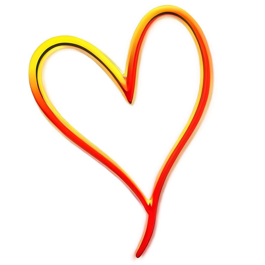 Neon Heart Outline Png 06122024