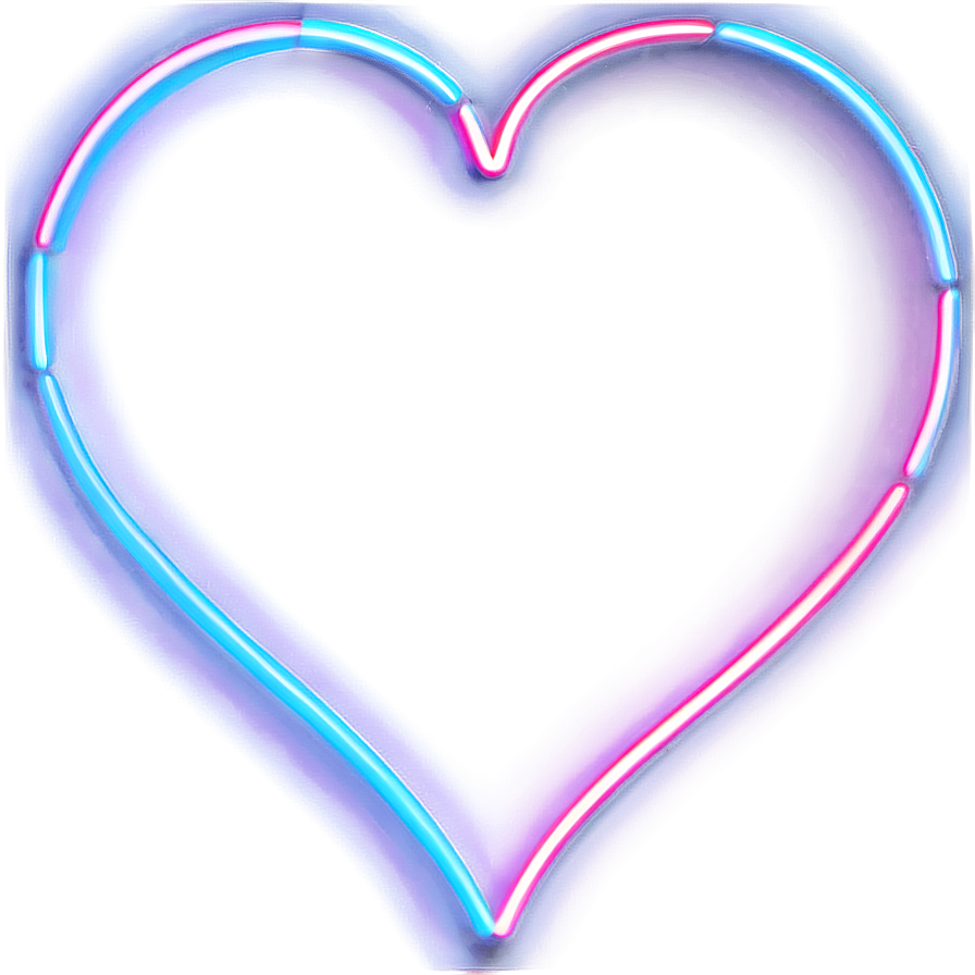 Neon Heart Overlay Png 06282024