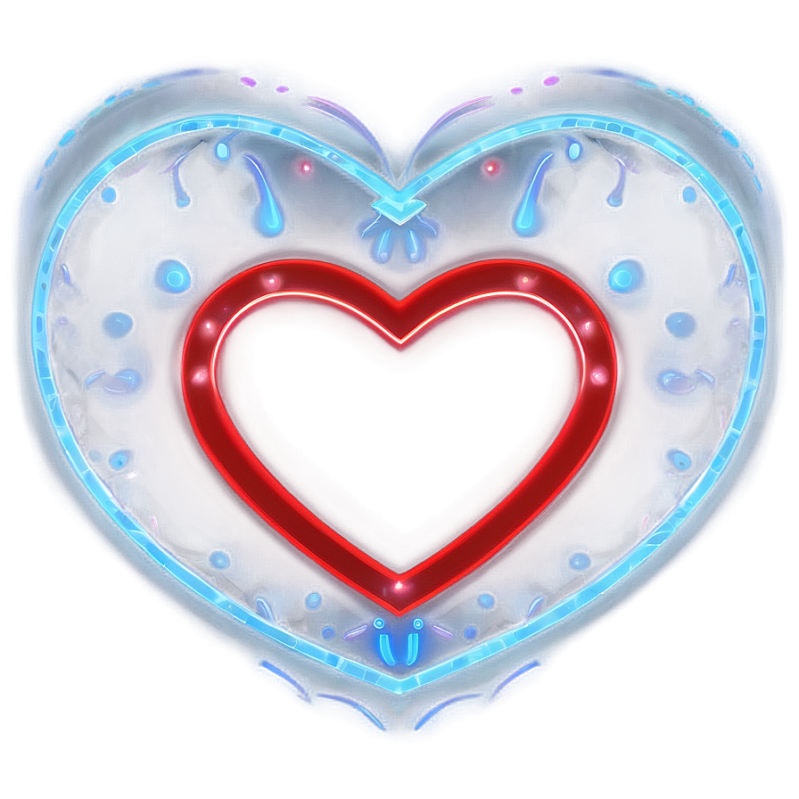 Neon Heart Vector Png 06132024