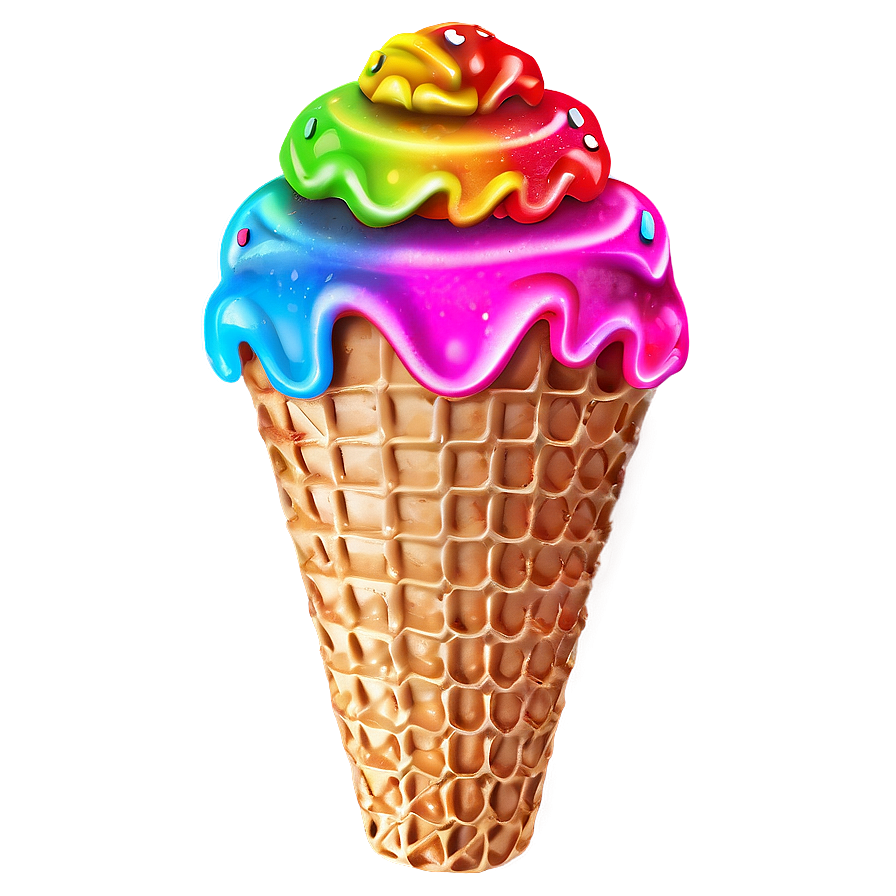 Neon Ice Cream Cone Png 05252024