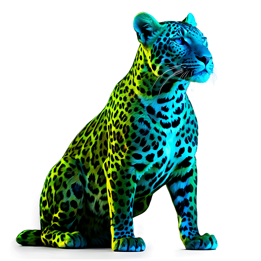 Neon Leopard In Darkness Png Uac62