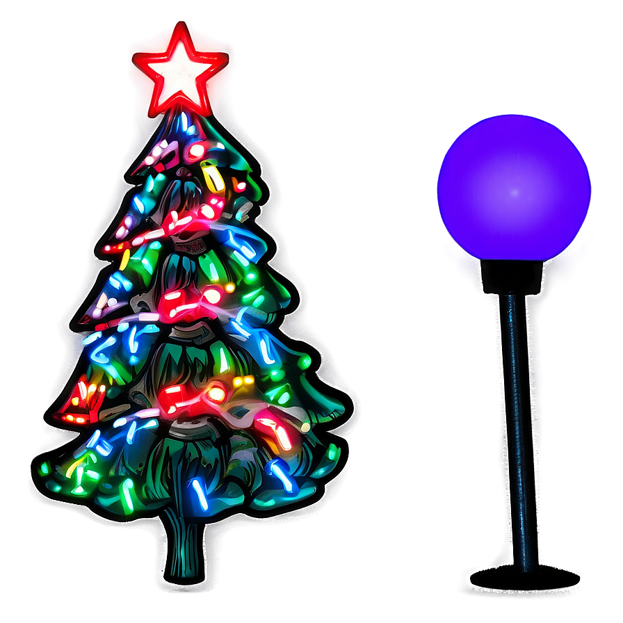 Neon Light Arbol De Navidad Png 45