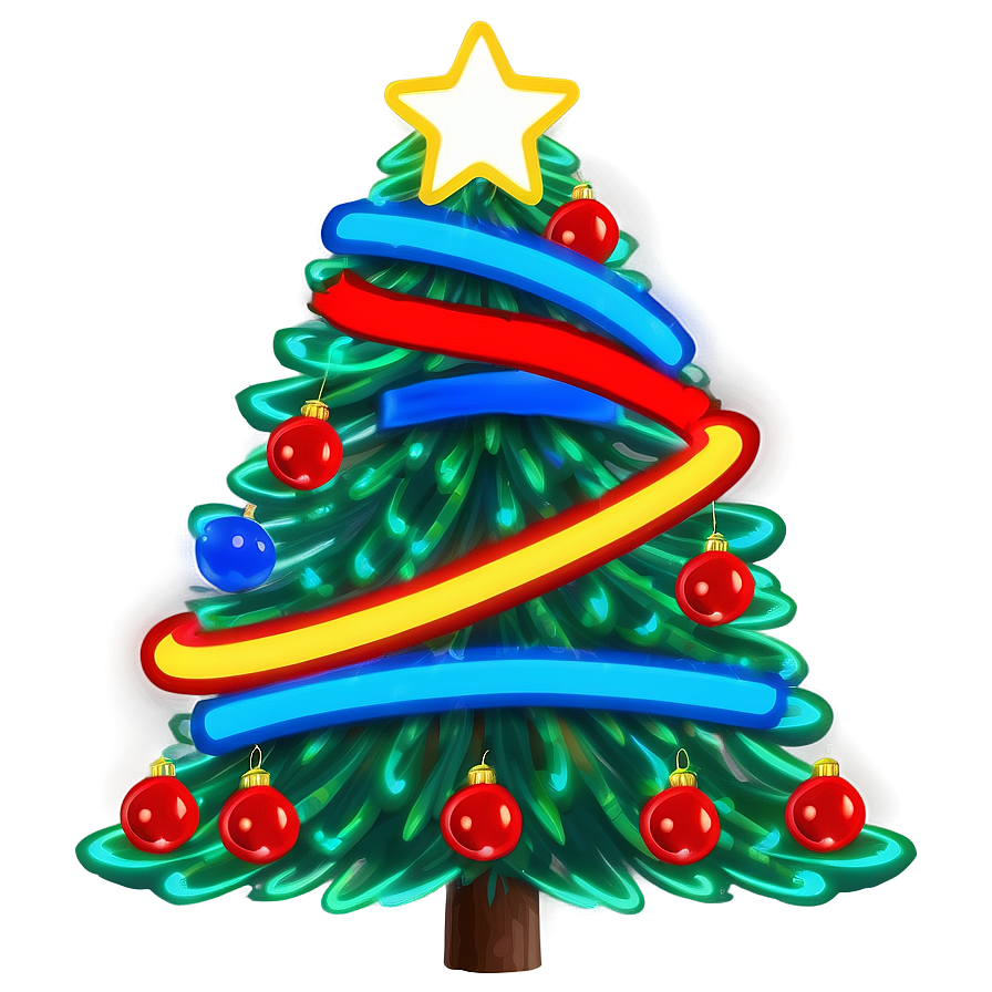 Neon Light Arbol De Navidad Png Mjh