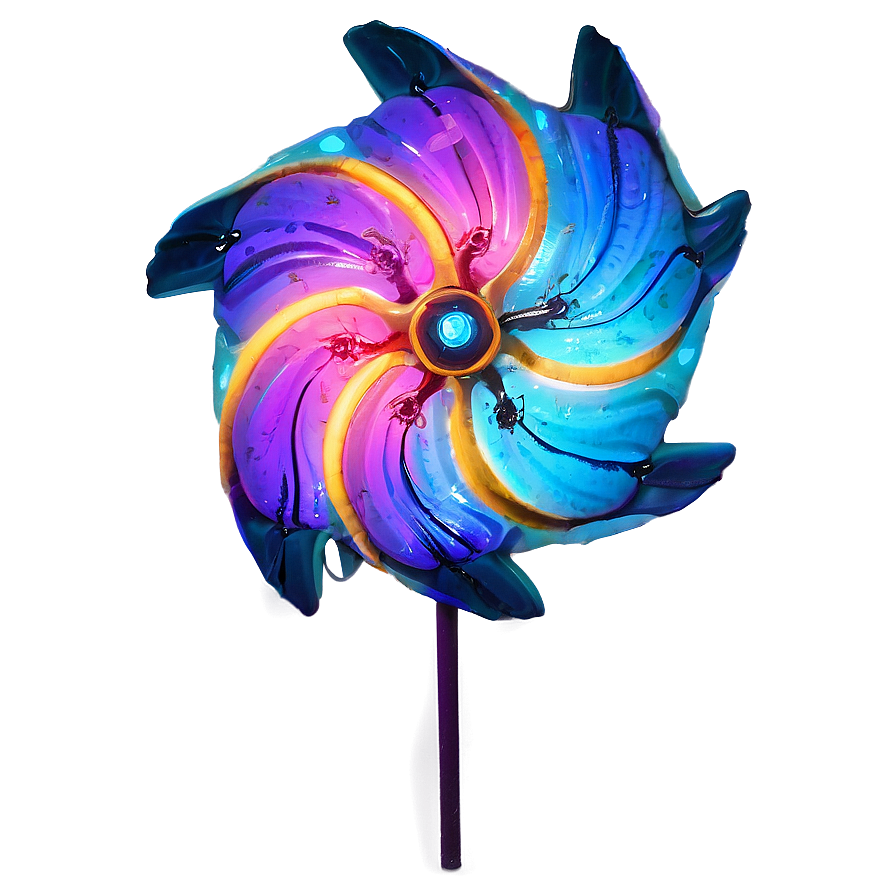 Neon Light Pinwheel Png 06282024