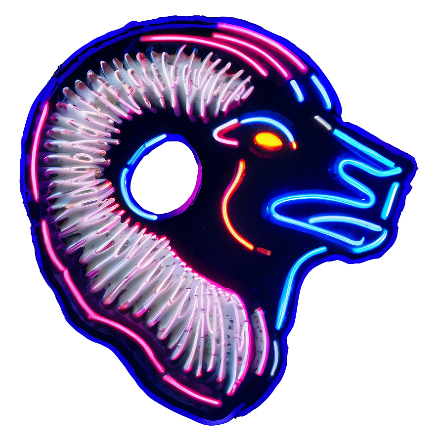 Neon Light Ram Head Sign Png Vym63