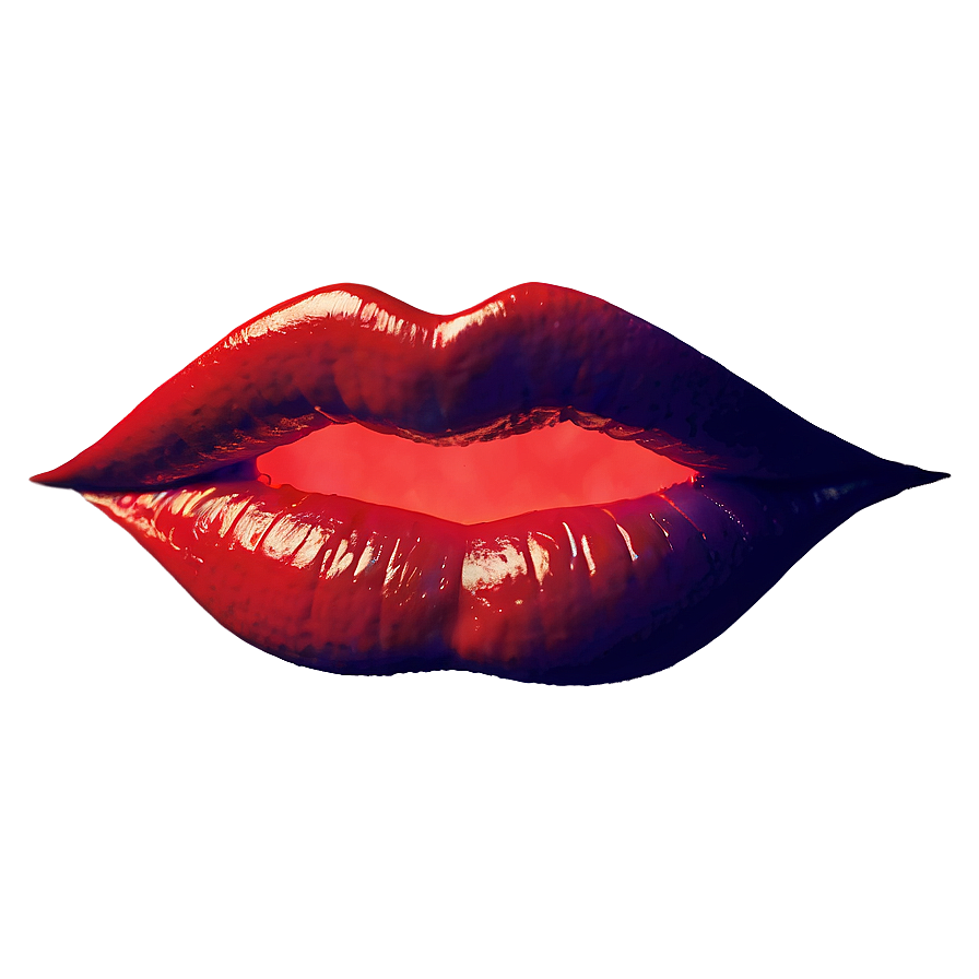 Neon Light Red Lips Png 78