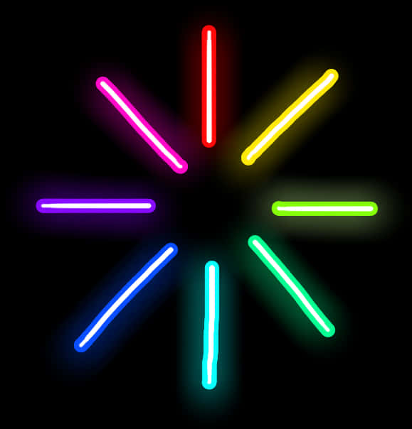 Neon Light Starburst PNG with transparent background