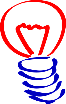 Neon Lightbulb Illustration PNG with transparent background