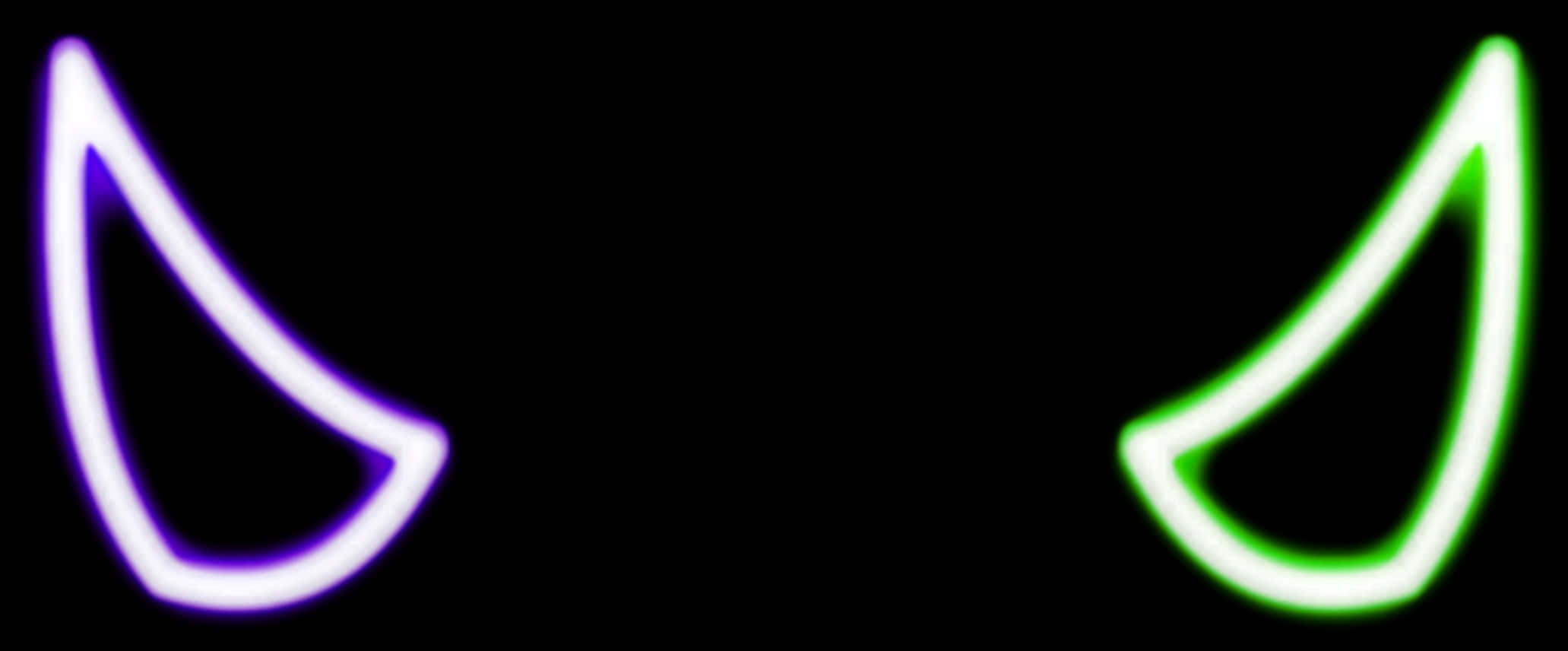 Neon Lit Devil Horns PNG with transparent background