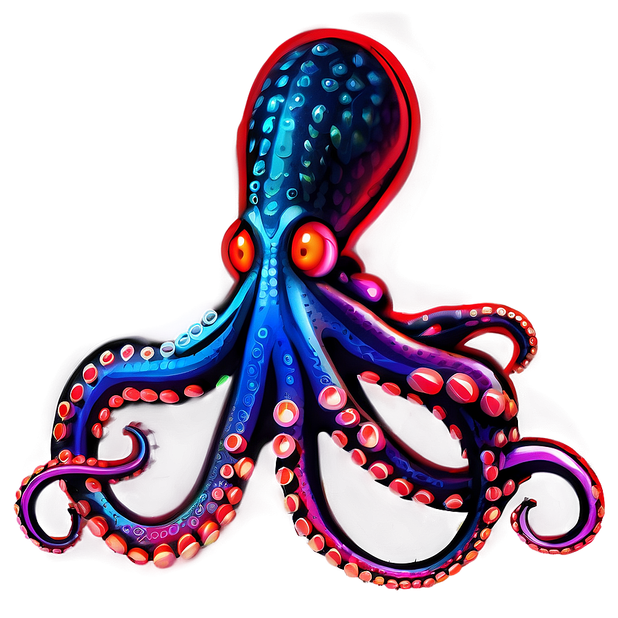 Neon Octopus Png Aee36