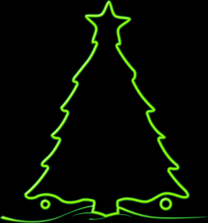 Neon Outline Christmas Tree