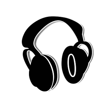 Neon Outline Headphones PNG with transparent background