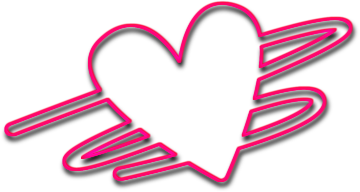 Neon Outline3 D Heart