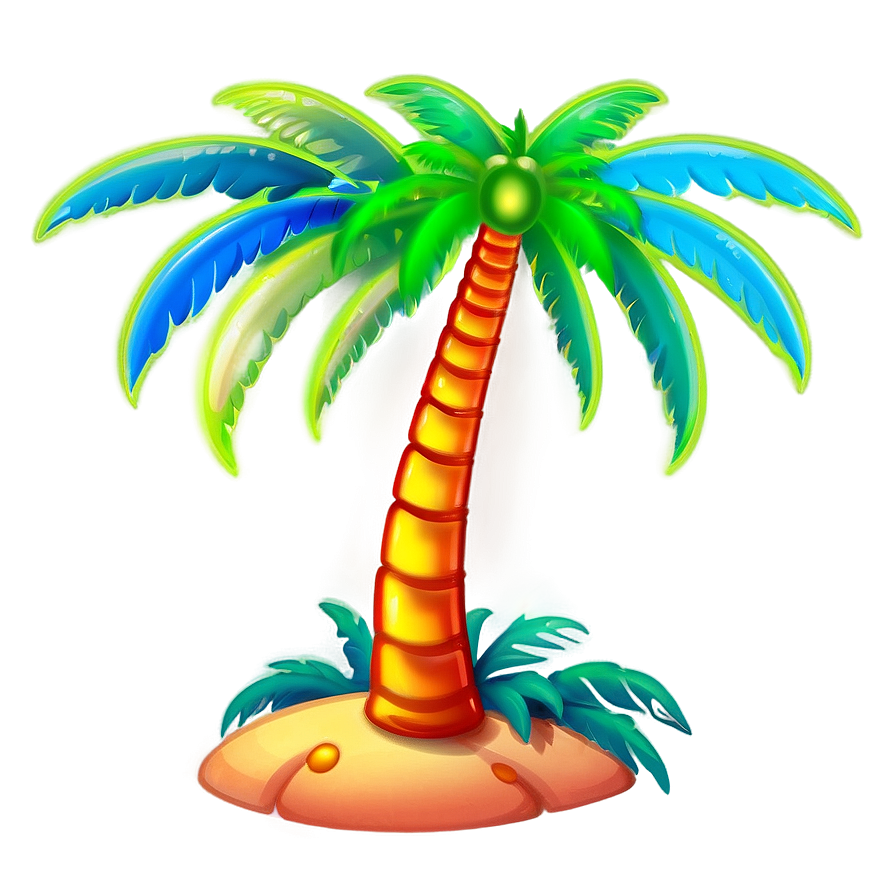 Neon Palm Tree Emoji Png 06272024