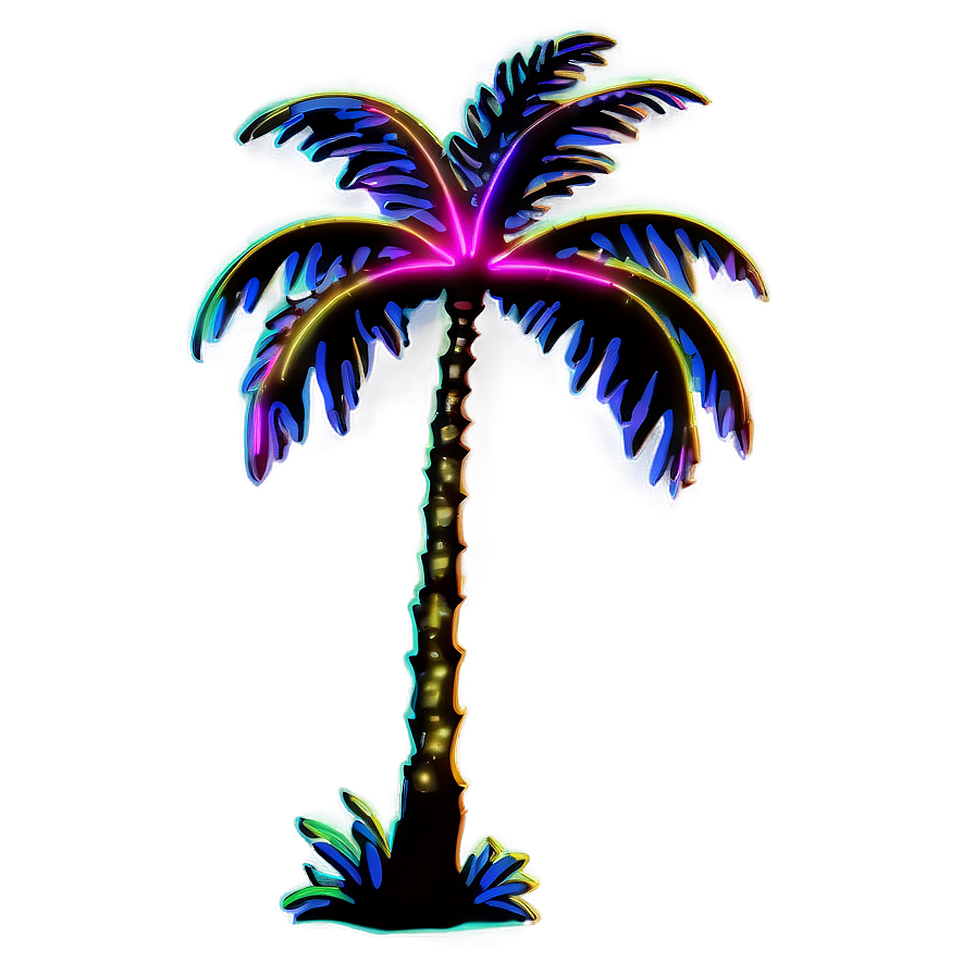 Neon Palm Tree Png 3