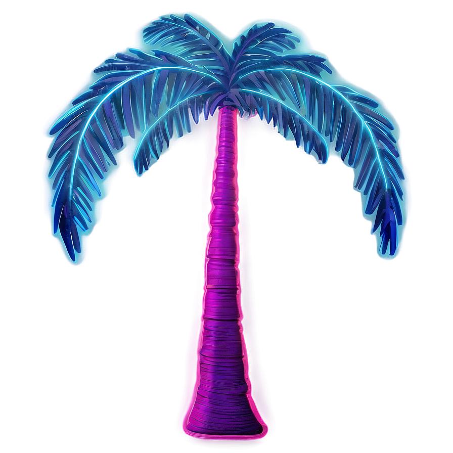 Neon Palm Vaporwave PNG jym PNG with transparent background