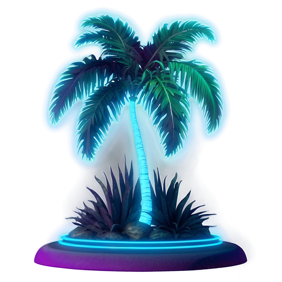 Neon Palm Vaporwave Png Tir