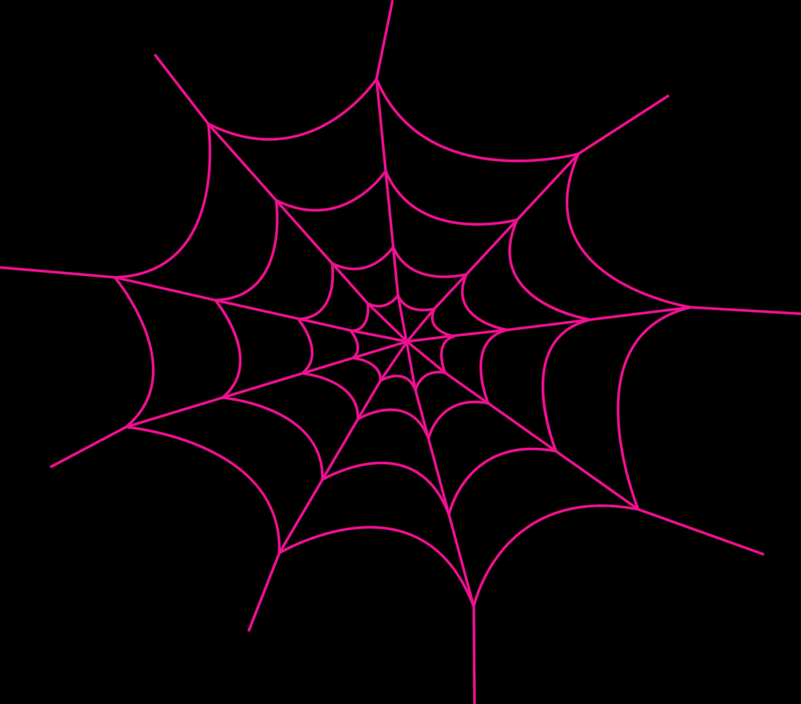 Neon Pink Spider Webon Black Background